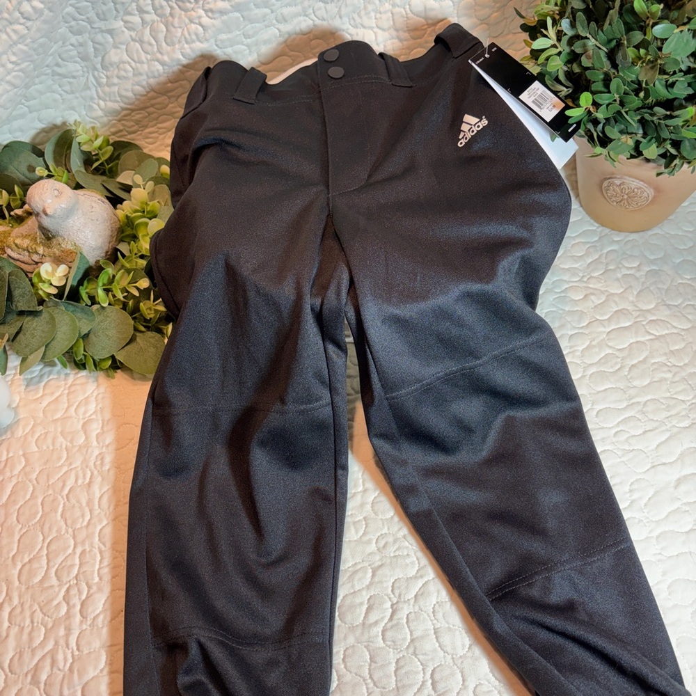 adidas Black Kids Athletic Joggers with Logo